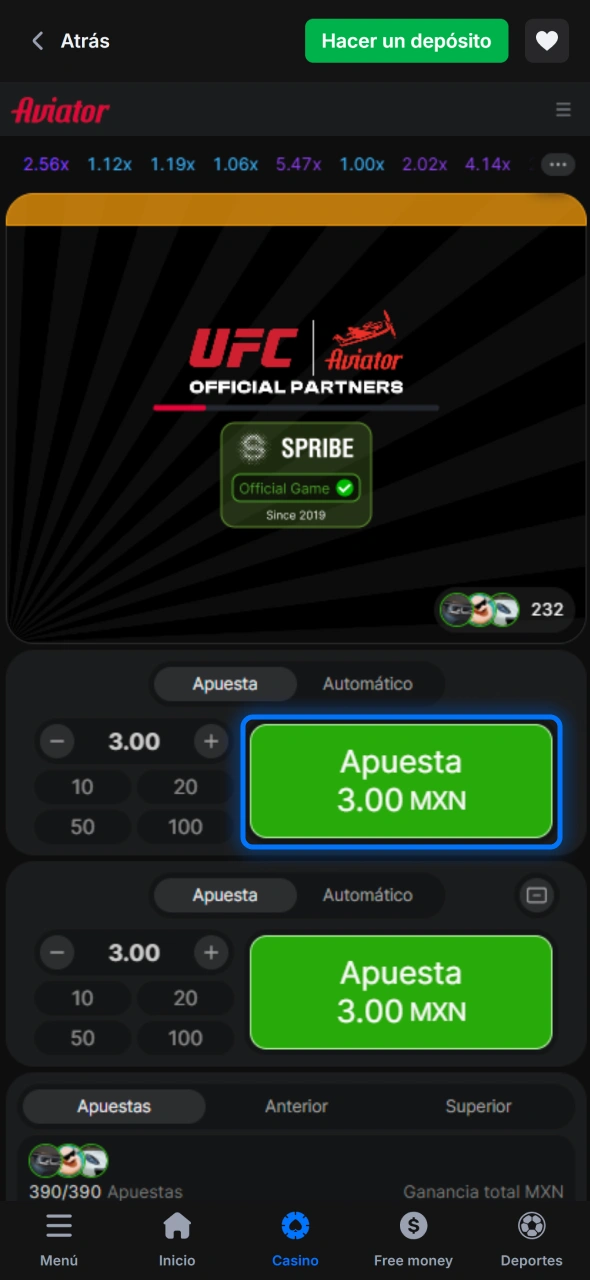 Configura apuesta en Aviator de 1win durante pre-ronda y prepárate rápidamente.