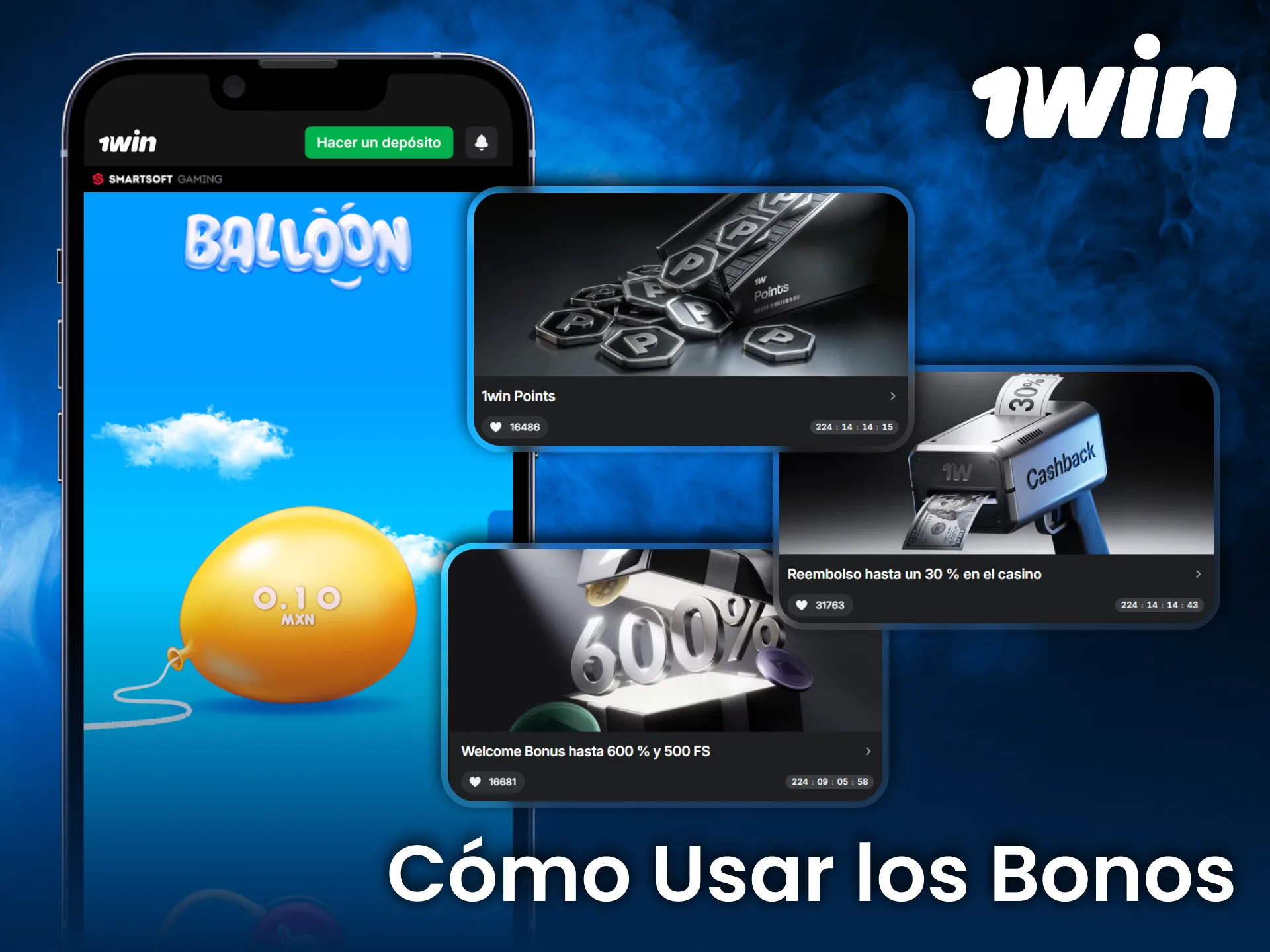 Usa bonos de 1win en Balloon y aumenta oportunidades de obtener premios.