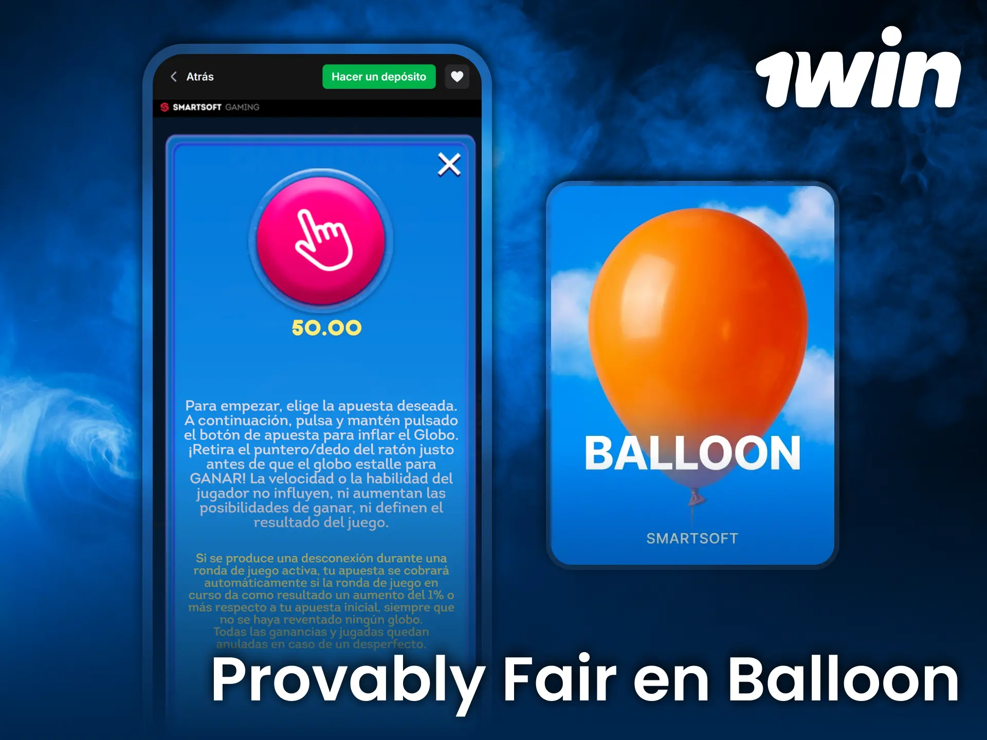 Verifica justicia de Balloon en 1win mediante sistema provably fair transparente.