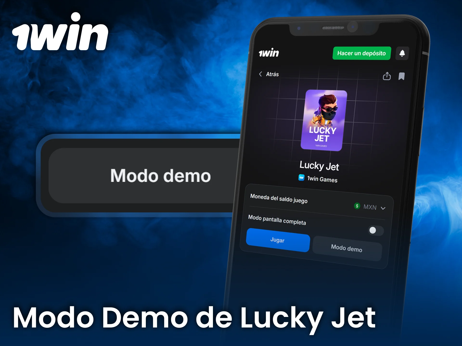Prueba modo demo de Lucky Jet en 1win y juega sin riesgos.