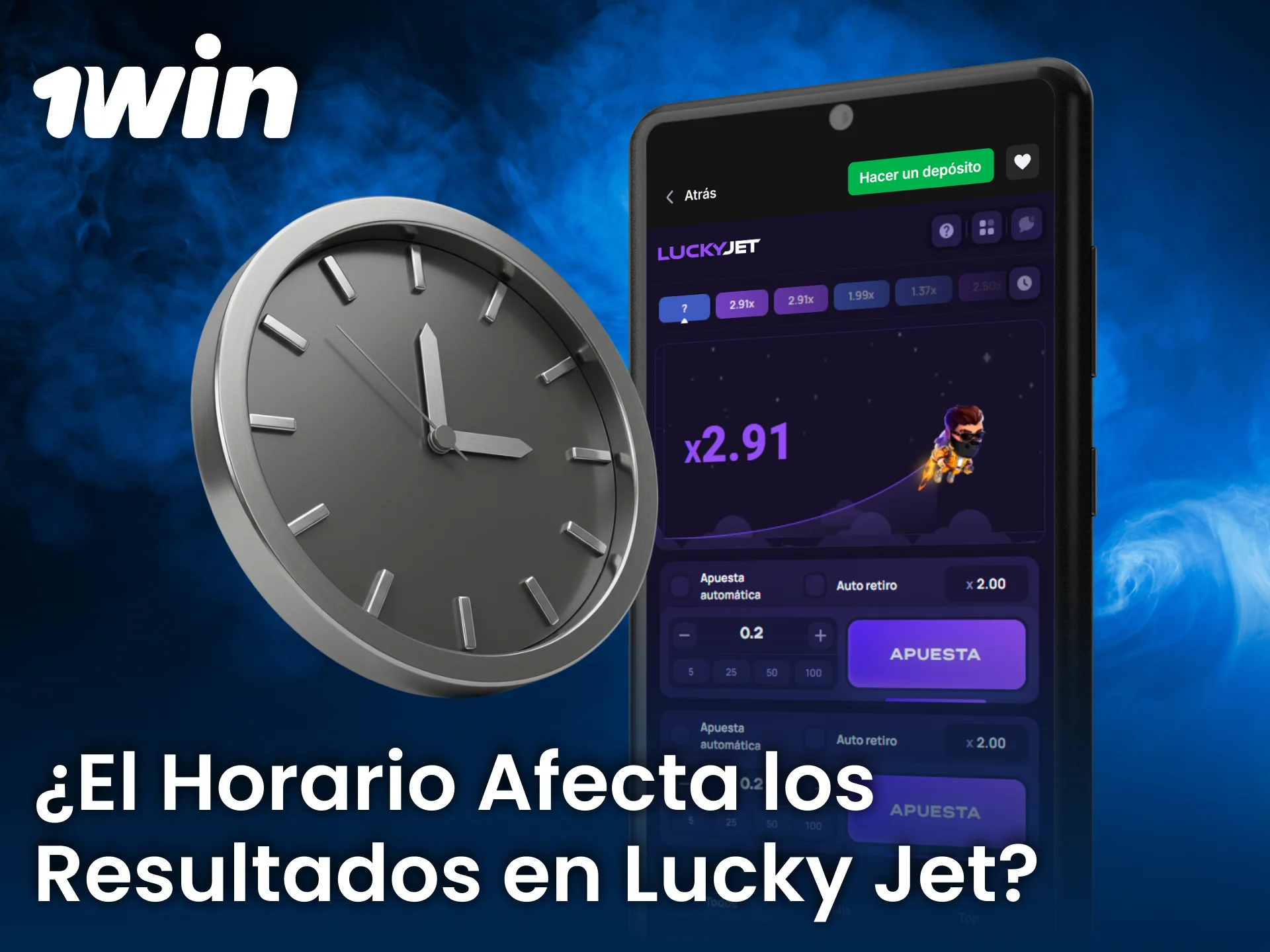 Comprueba si horario afecta resultados de Lucky Jet dentro de plataforma 1win.