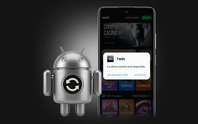 Actualiza manualmente el APK Android de 1win y disfruta nuevas funciones.