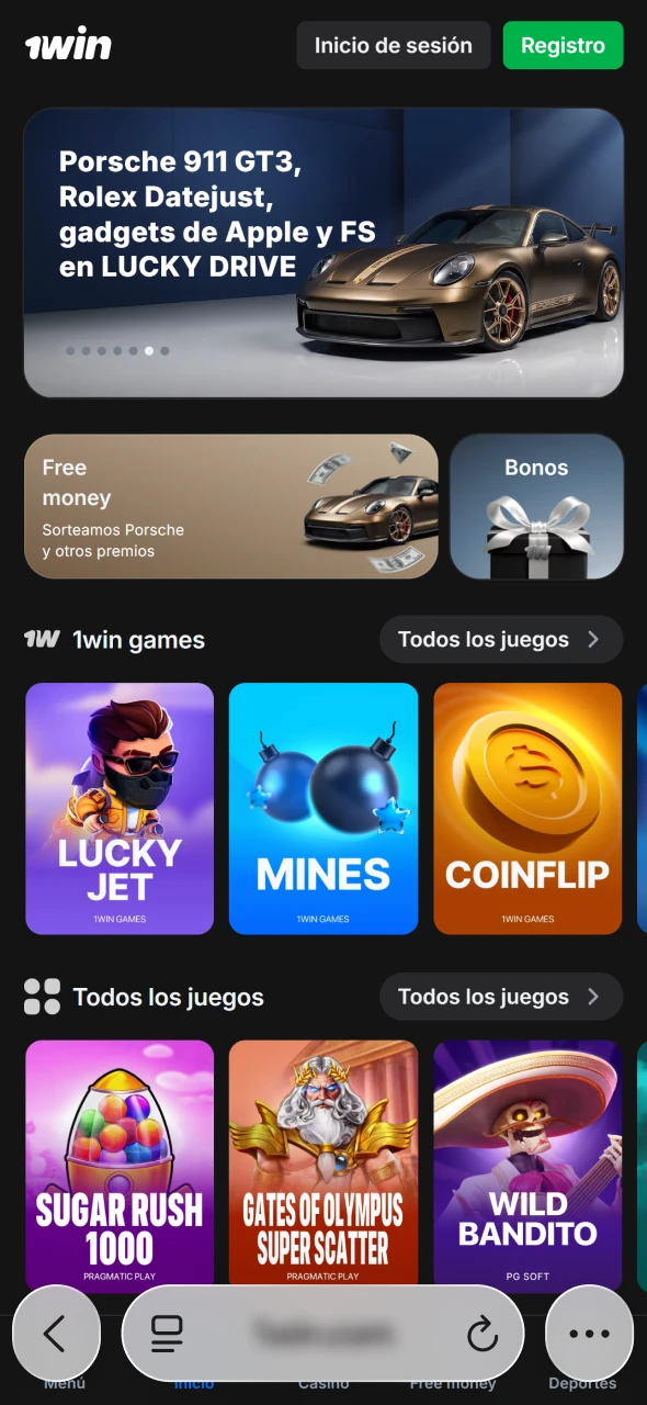 Abre Safari en tu iPhone para acceder rápidamente a la app 1win.