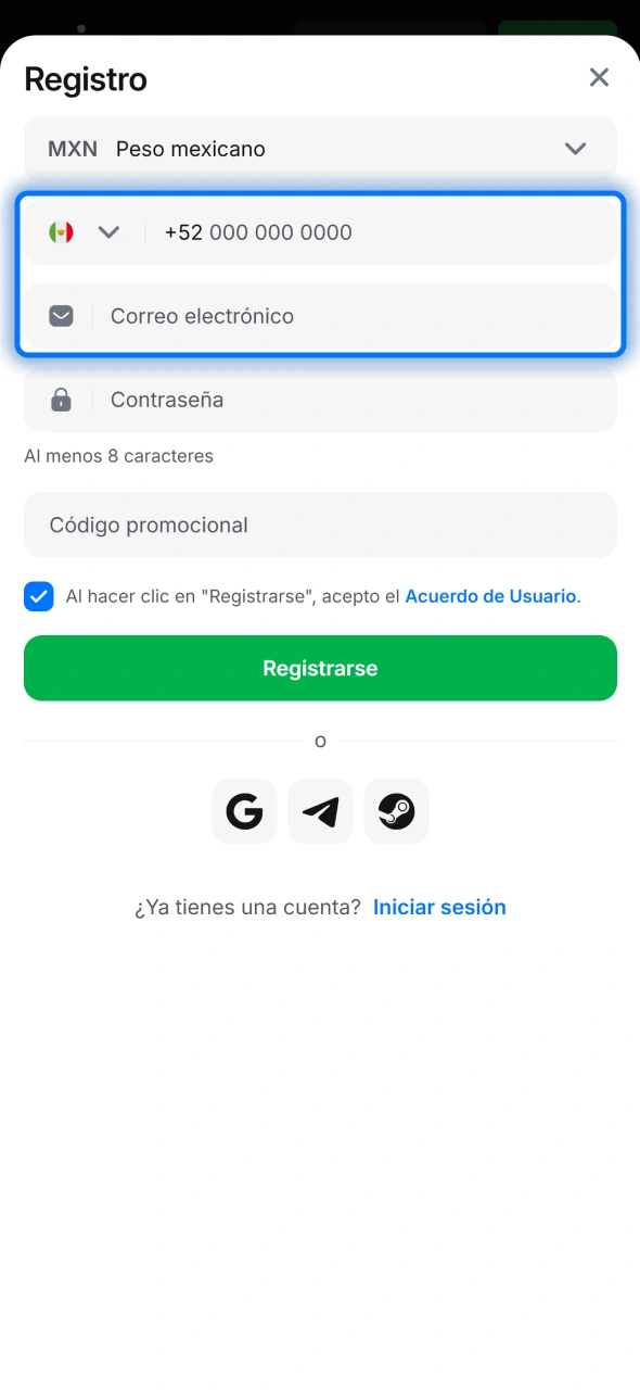 Elige método de registro en la aplicación 1win según tu preferencia personal.