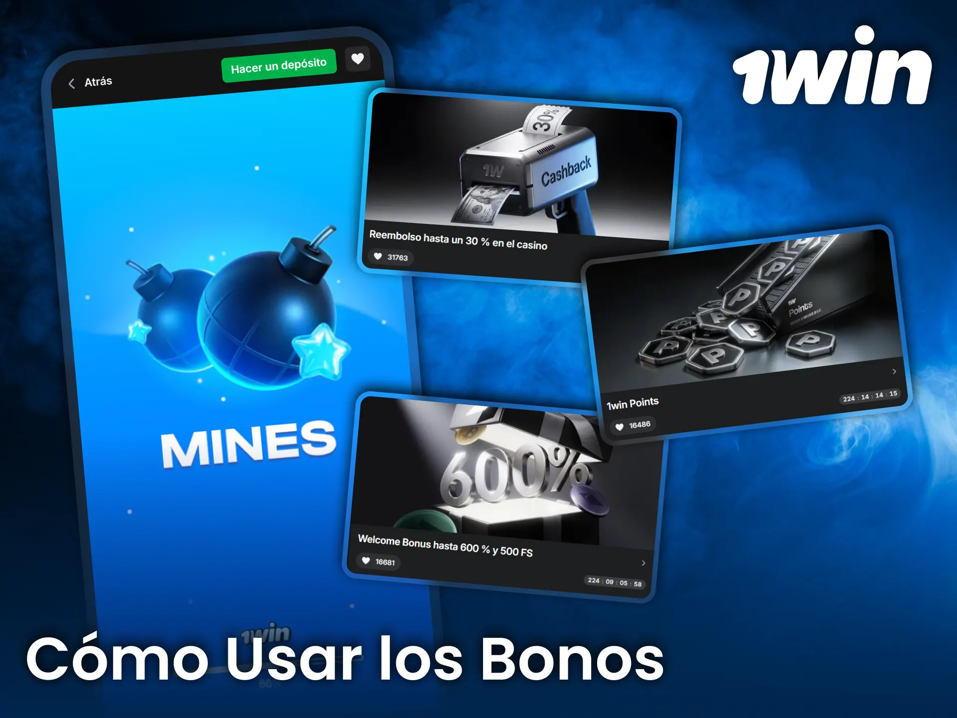Usa bonos de 1win en Mines y aumenta oportunidades de obtener recompensas.