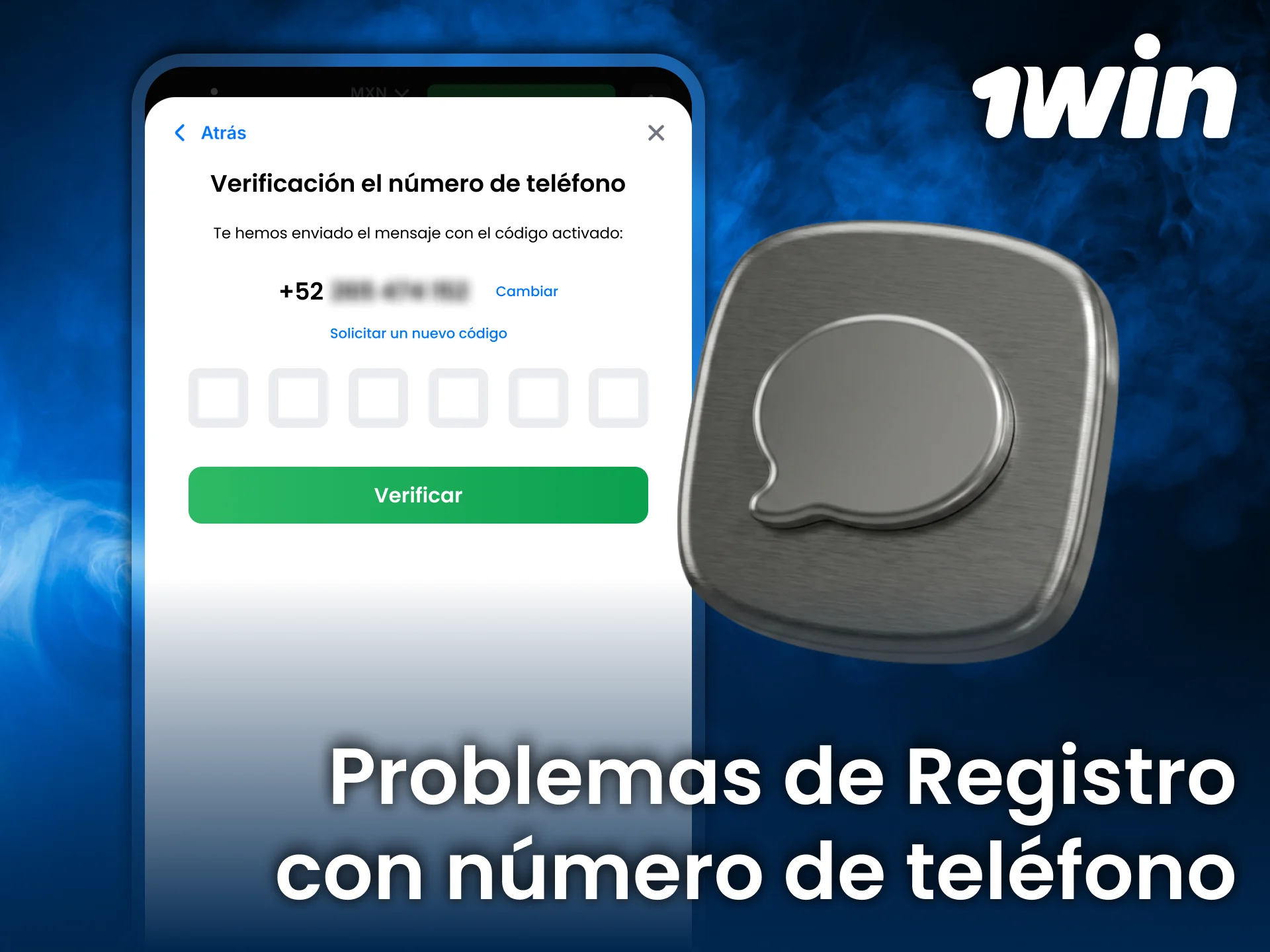 Soluciona problemas del SMS de verificación en 1win y continúa registrándote.